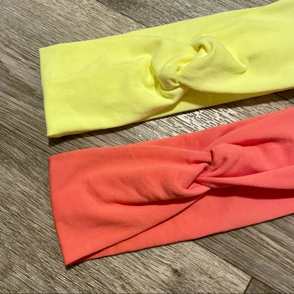 Twist Headbands Neon Yellow & Pink Handmade NEW